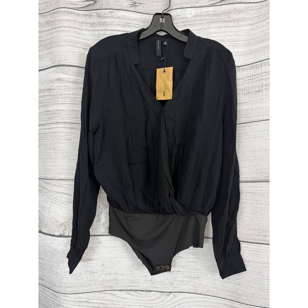 NWT Knot Sisters Wrap Style Long Sleeve Bodysuit Size S
